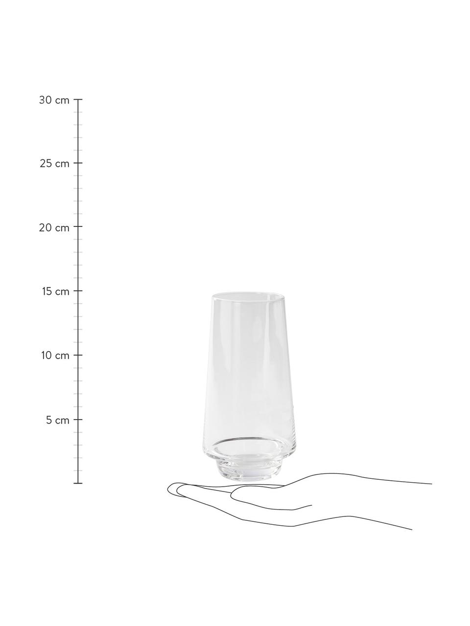 Vasos Kai, 4 uds., Vidrio, Transparente, Ø 6 x Al 15 cm, 450 ml