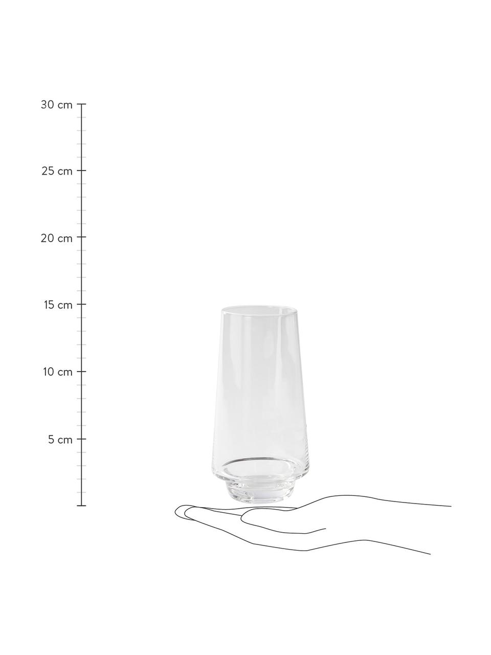Wassergläser Kai in Transparent, 4 Stück, Glas, Transparent, Ø 6 x H 15 cm, 450 ml