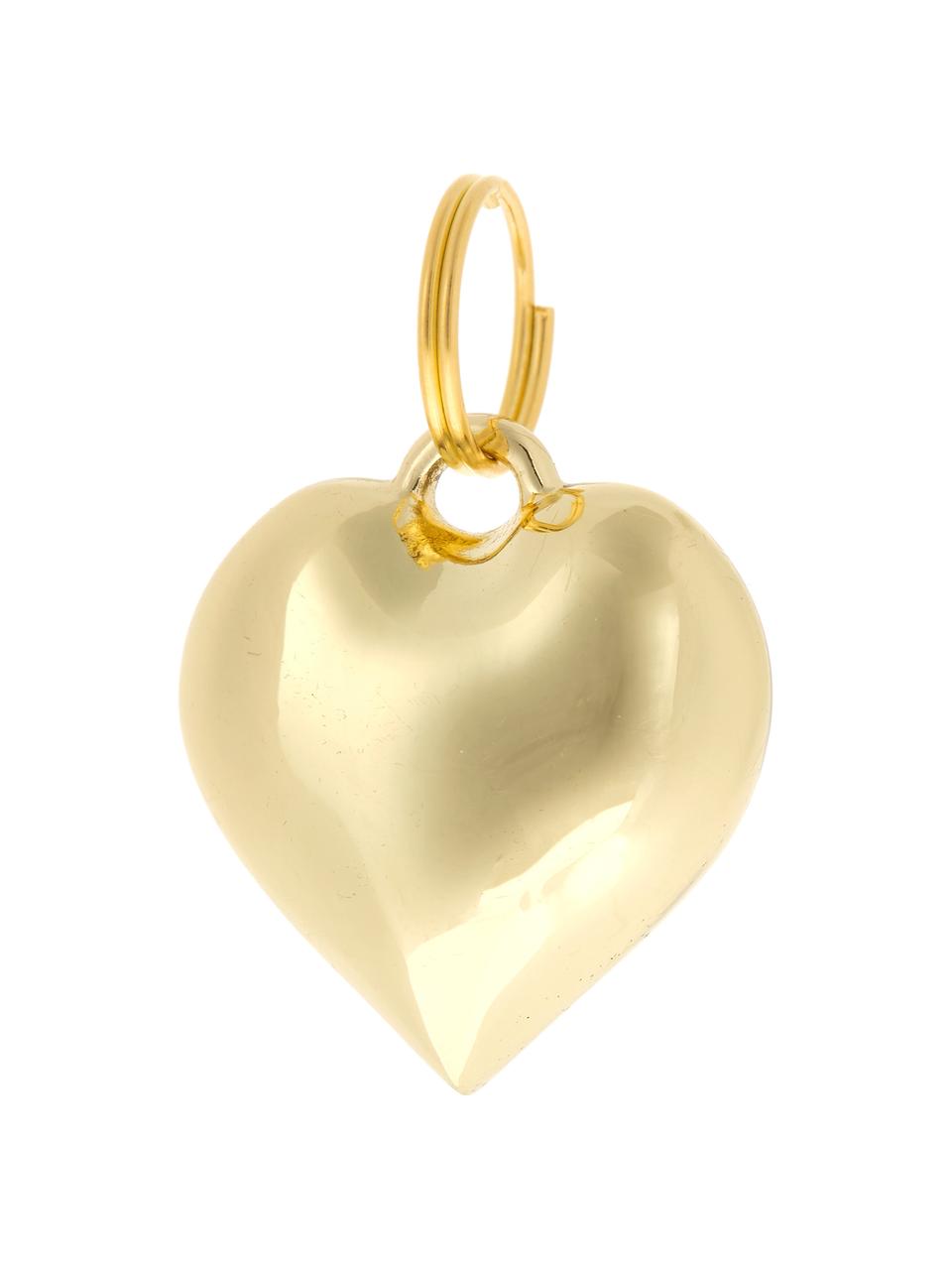 Geschenklabels Charm Heart, 6 stuks, Gecoat metaal, Goudkleurig, Ø 2 cm, H 3 cm