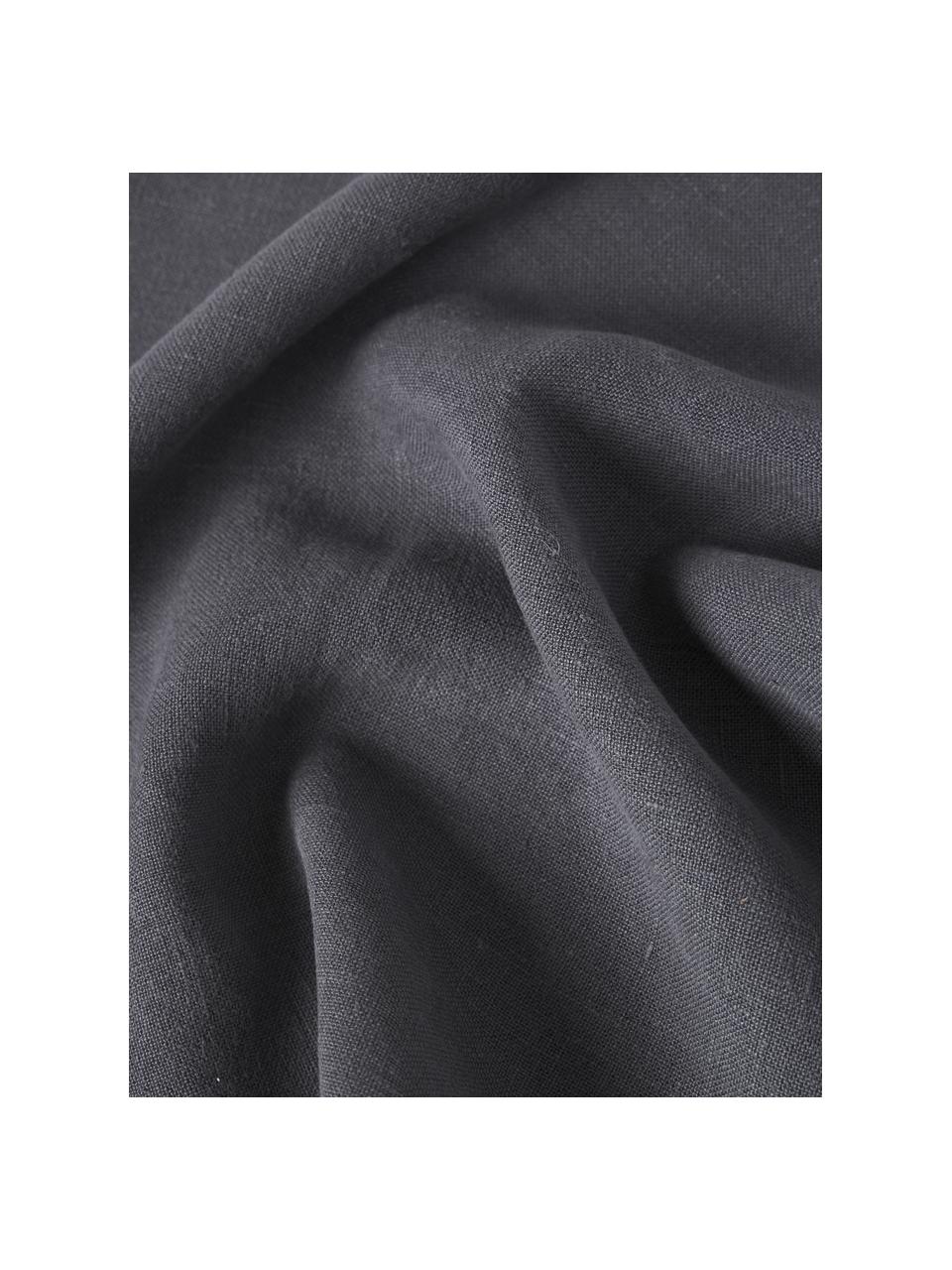 Federa arredo in lino con frange Luana, 100% lino

Il lino per sua natura tende ad avere una sensazione ruvida al tatto e un aspetto naturale sgualcito
L'alta resistenza allo strappo rende il lino resistente all'abrasione e all'usura, Antracite, Larg. 40 x Lung. 40 cm