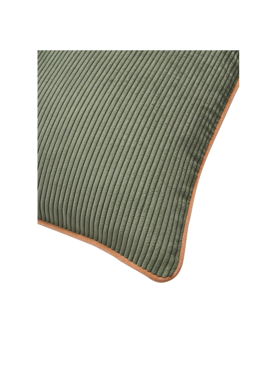 Gewebte Samt-Kissenhüllen Carter mit strukturierter Oberfläche, 2 Stück, 88 % Polyester, 12 % Nylon, Grün, Orange, B 45 x L 45 cm
