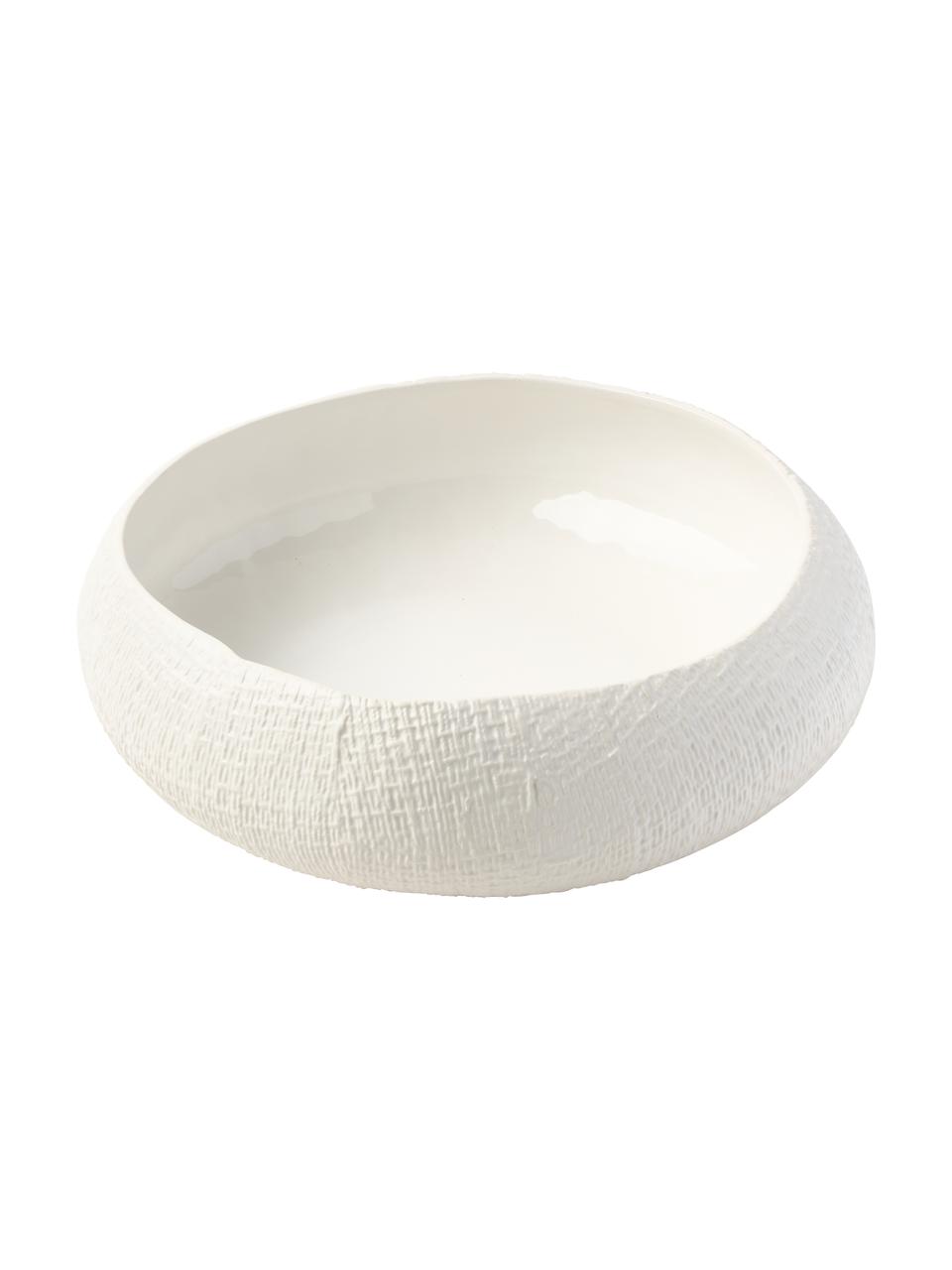 Handgemaakte keramische schaal Wendy, Keramiek, Crèmewit, Ø 31 x H 10 cm