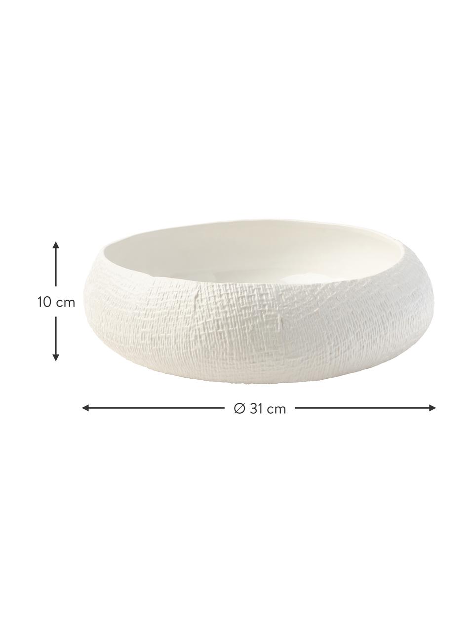 Bol en céramique fait main Wendy, Céramique, Blanc crème, Ø 31 x haut. 10 cm