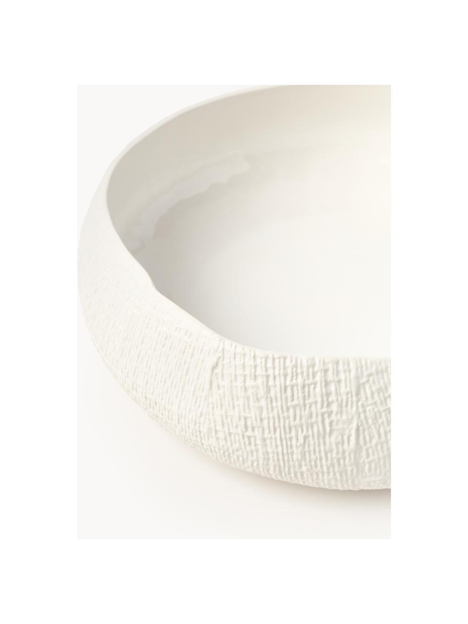 Bol artesanal de cerámica Wendy, Cerámica, Blanco crema, Ø 31 x Al 10 cm