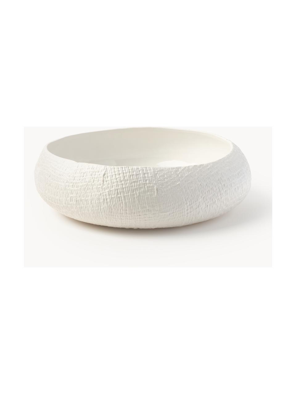 Handgefertigte Keramik-Schale Wendy, Keramik, Cremeweiss, Ø 31 x H 10 cm