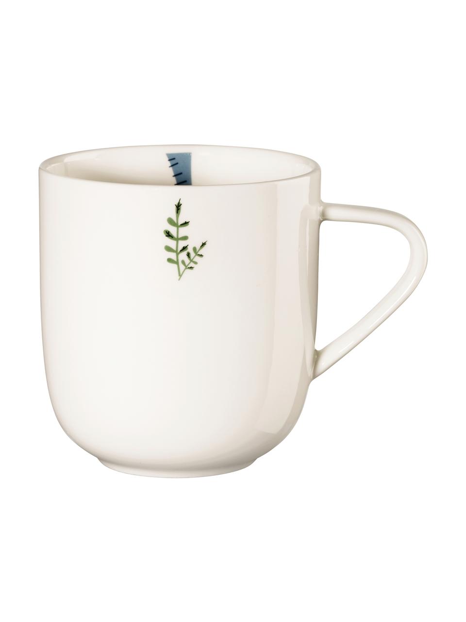 Komplet naczyń Leo Löwe, 5 elem., Porcelana kostna (Fine Bone China), Biały, niebieski, zielony, Komplet z różnymi rozmiarami