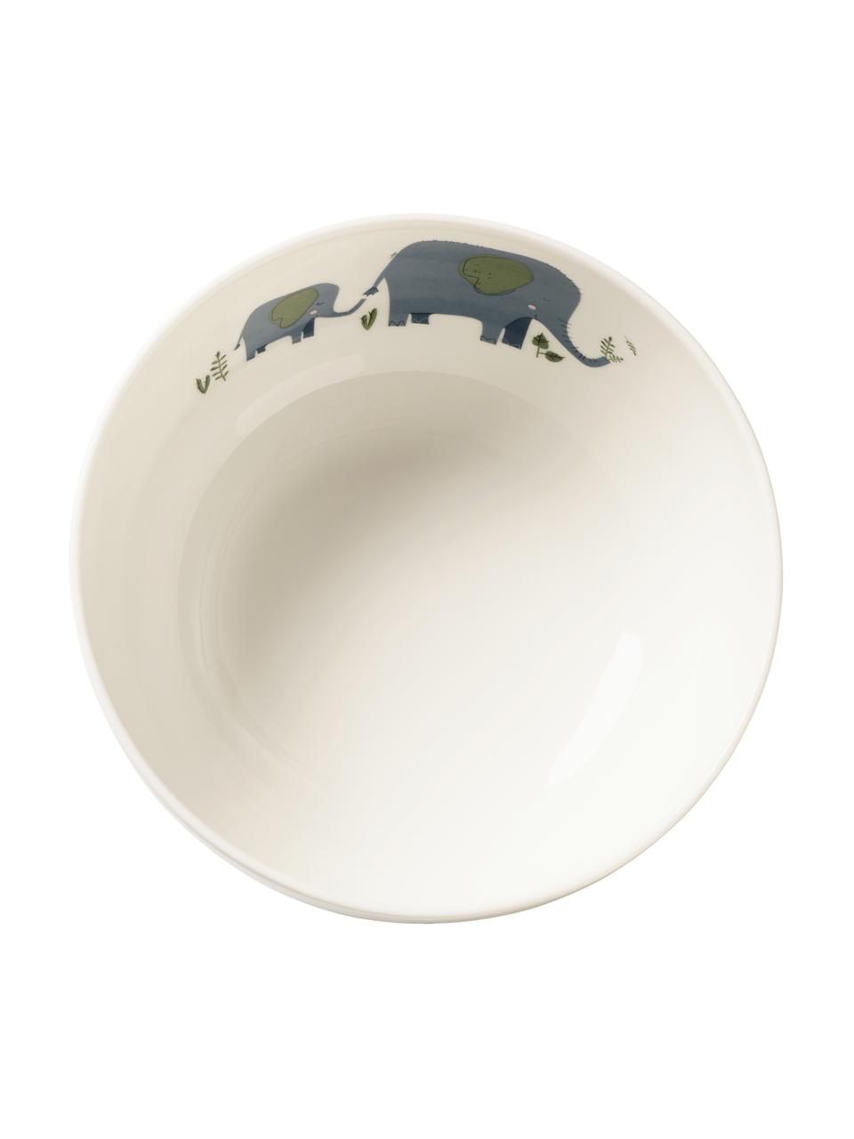 Komplet naczyń Leo Löwe, 5 elem., Porcelana kostna (Fine Bone China), Biały, niebieski, zielony, Komplet z różnymi rozmiarami