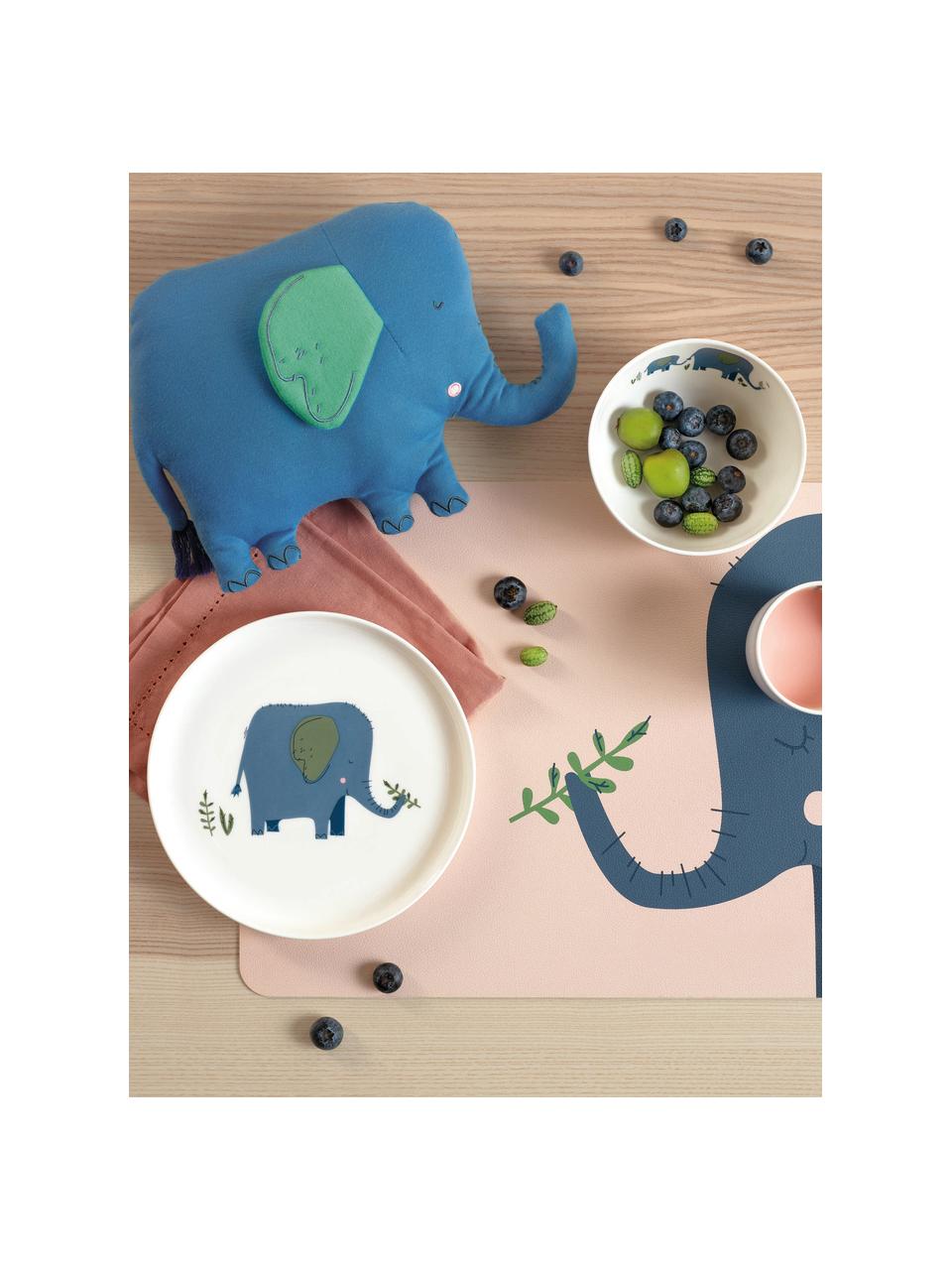 Service de table enfant Emma Elefant, 5 élém., Porcelaine Fine Bone China, Blanc, gris-bleu, multicolore, Lot de différentes tailles