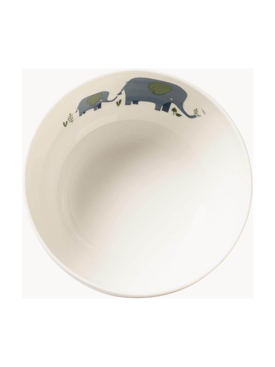 Servizio da tavola Emma Elefant 5 pz, Fine Bone China (porcellana), Bianco, grigio-blu, multicolore, Set in varie misure