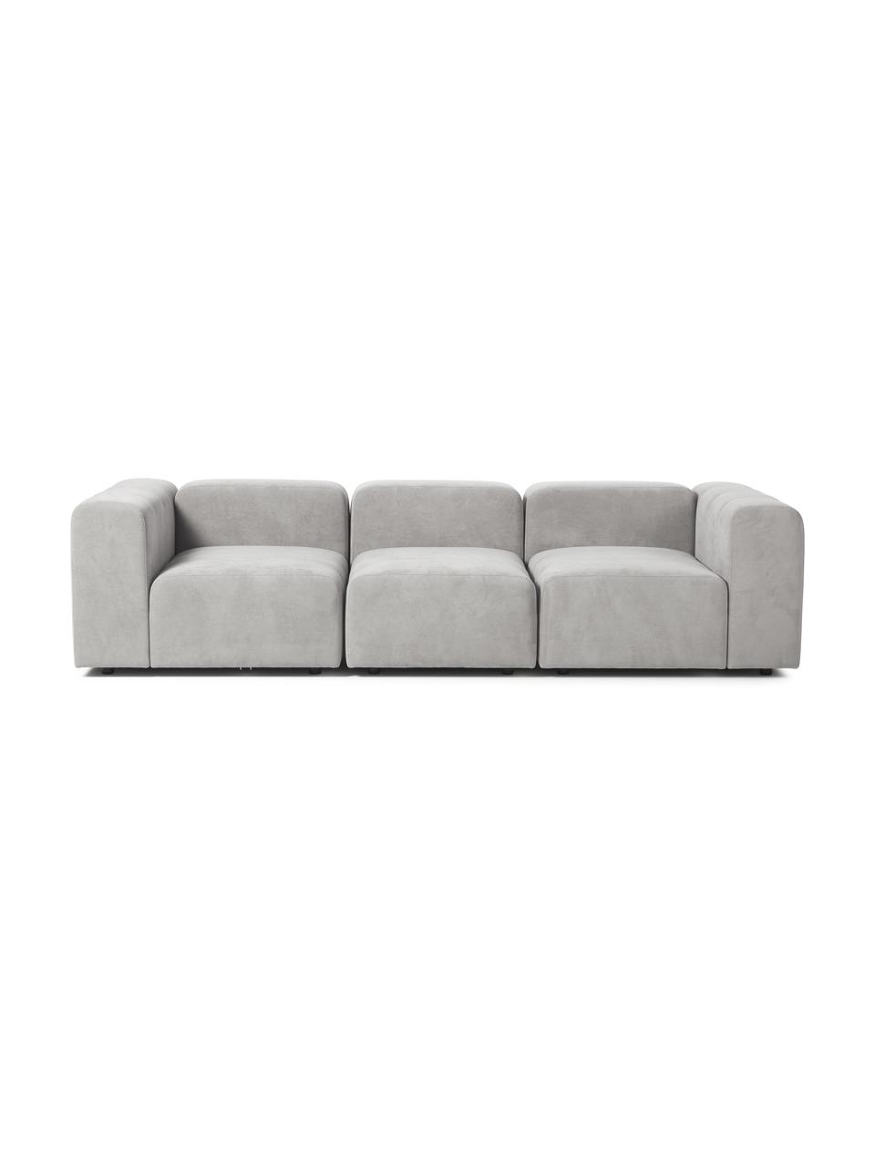Sofa modułowa Lena (4-osobowa), Tapicerka: tkanina (88% poliester, 1, Stelaż: drewno sosnowe, sklejka, , Nogi: tworzywo sztuczne, Srebrnoszara tkanina, S 284 x G 106 cm