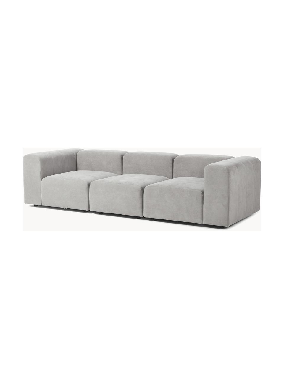 Modulares Sofa Lena (4-Sitzer), Bezug: Webstoff (88% Polyester, , Gestell: Kiefernholz, Schichtholz,, Füße: Kunststoff, Webstoff Hellgrau, B 284 x T 106 cm