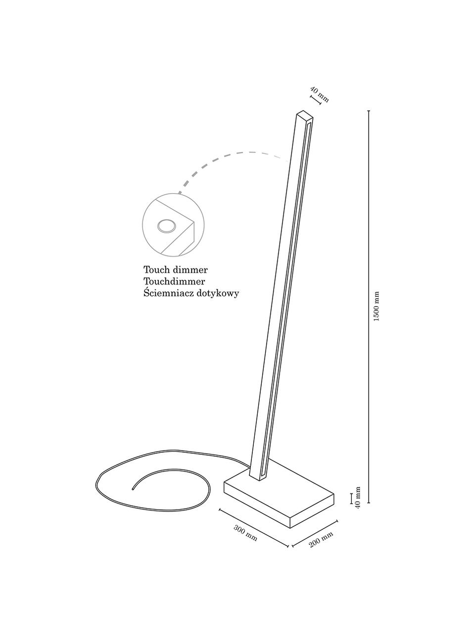 Lampa podłogowa LED z drewna z funkcją przyciemniania Linus, Drewno bukowe, S 20 x W 150 cm