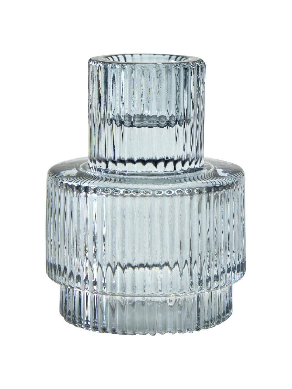 Kandelaar Danali in grijs, Glas, Transparant, grijs, Ø 7 x H 8 cm