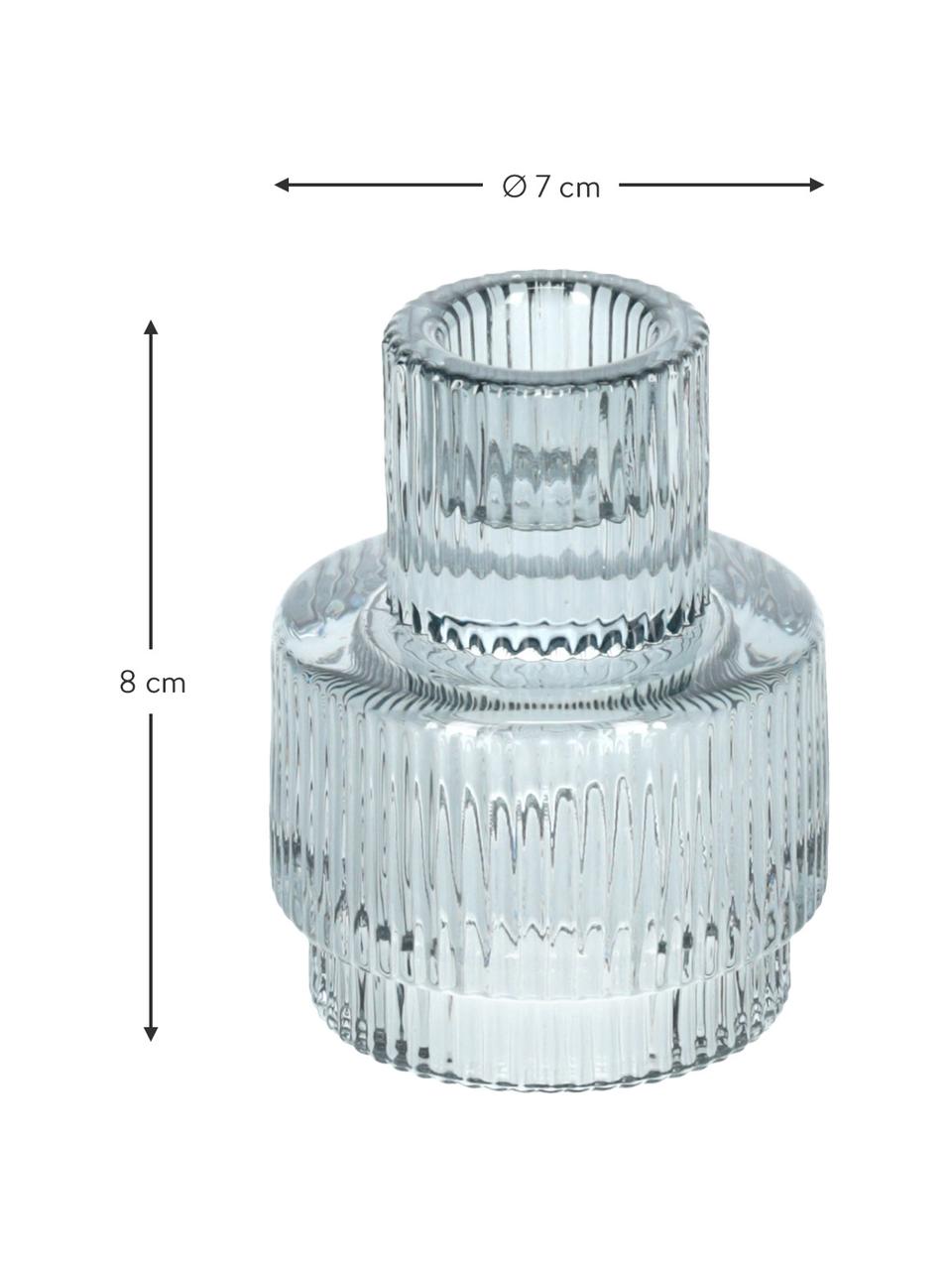 Kandelaar Danali in grijs, Glas, Transparant, grijs, Ø 7 x H 8 cm