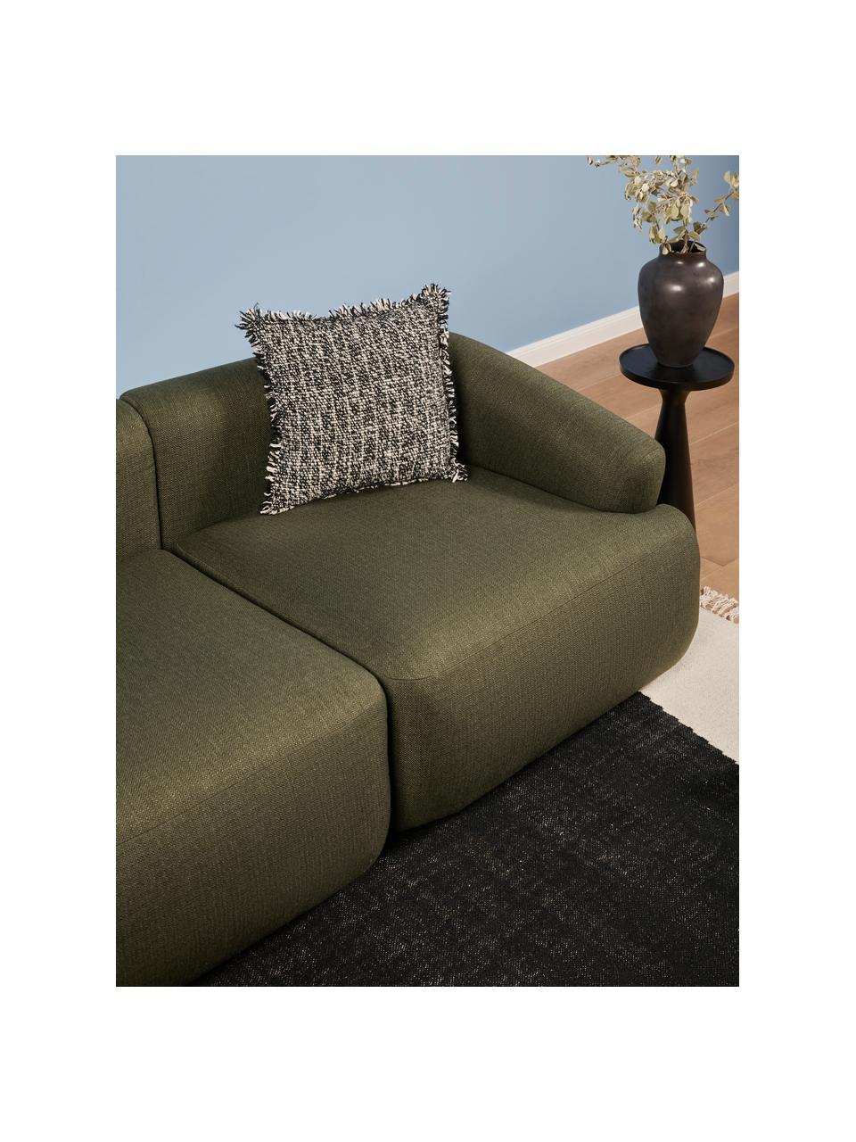 Sofa modułowa Sofia (2-osobowa), Tapicerka: 100% polipropylen Dzięki , Stelaż: lite drewno sosnowe, płyt, Nogi: tworzywo sztuczne, Zielona tkanina, S 192 x G 95 cm