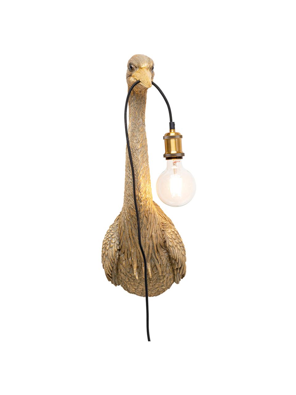 Velké ručně vyrobené nástěnné svítidlo se zástrčkou Heron, Hnědá, H 26 cm, V 62 cm
