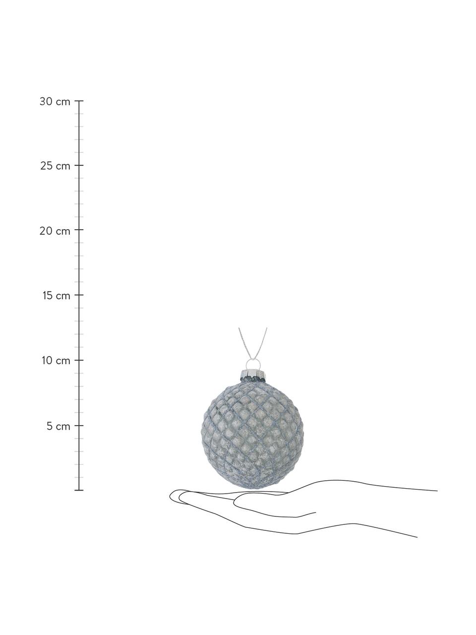 Kerstballenset Evie, 6-delig, Blauwtinten, Ø 8 cm