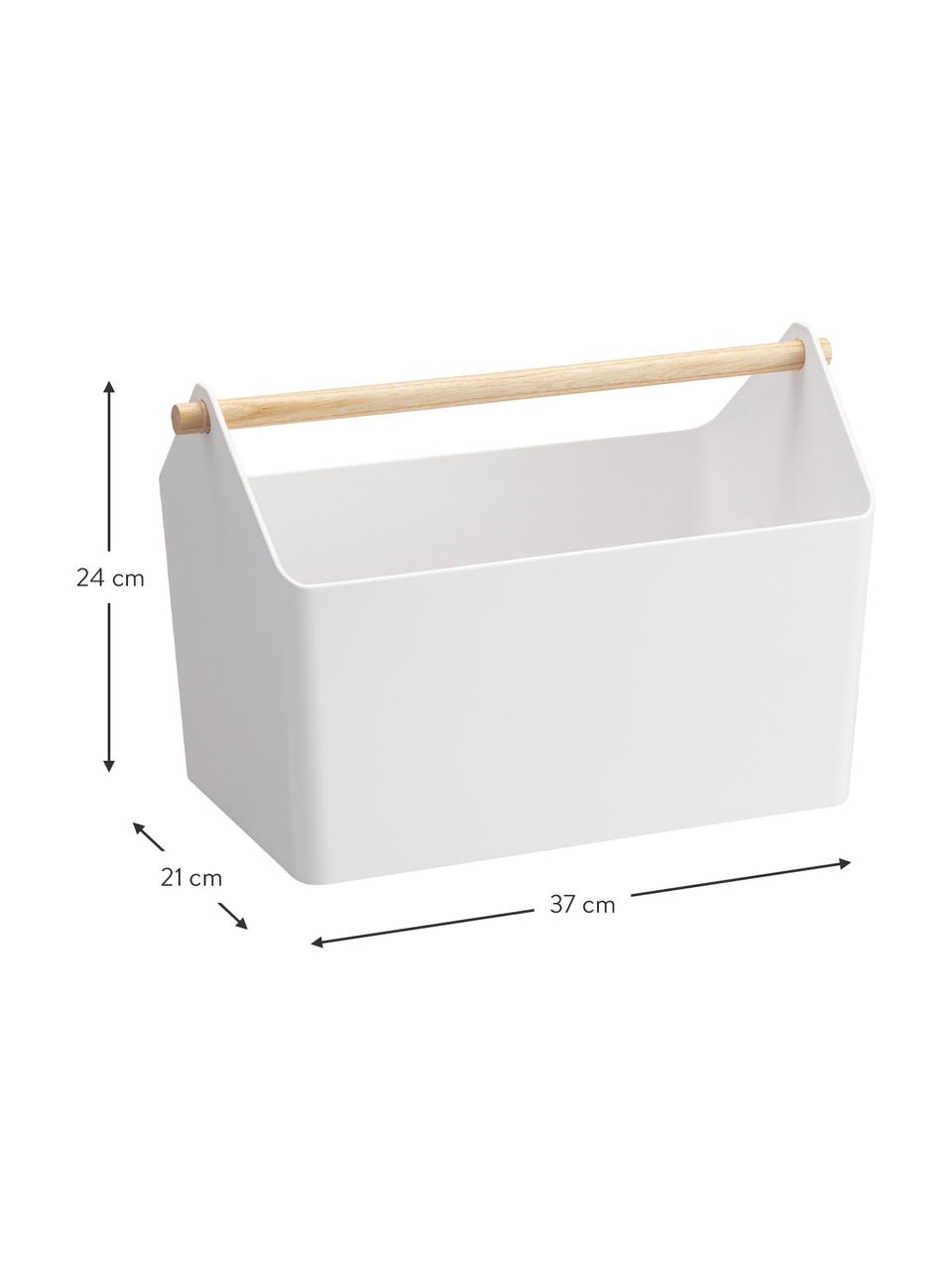 Cestino Favori, Manico: legno, Bianco, marrone, Larg. 37 x Alt. 24 cm
