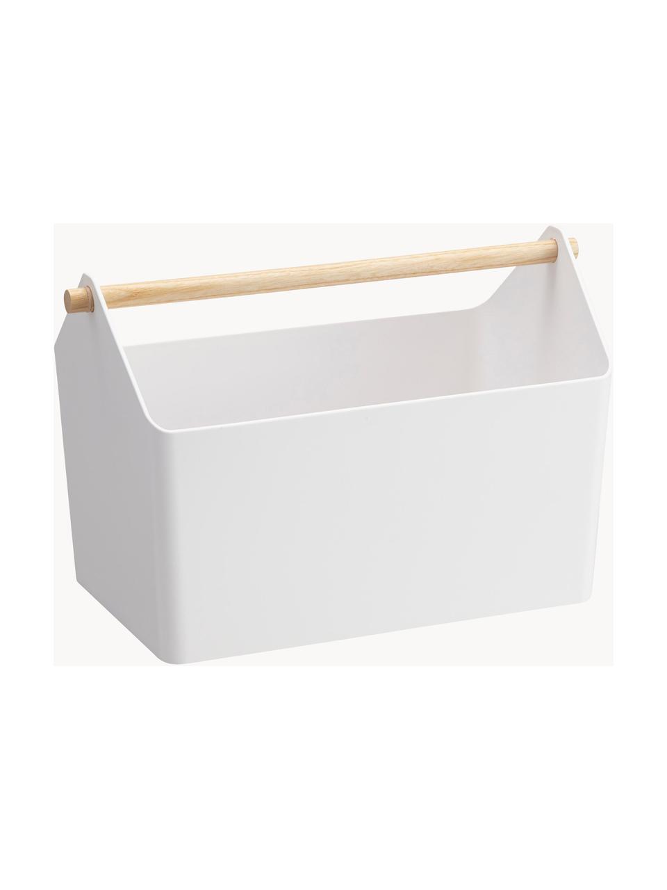 Cesta Favori, Cesta: polipropileno, Asa: madera, Blanco, madera clara, An 37 x Al 24 cm