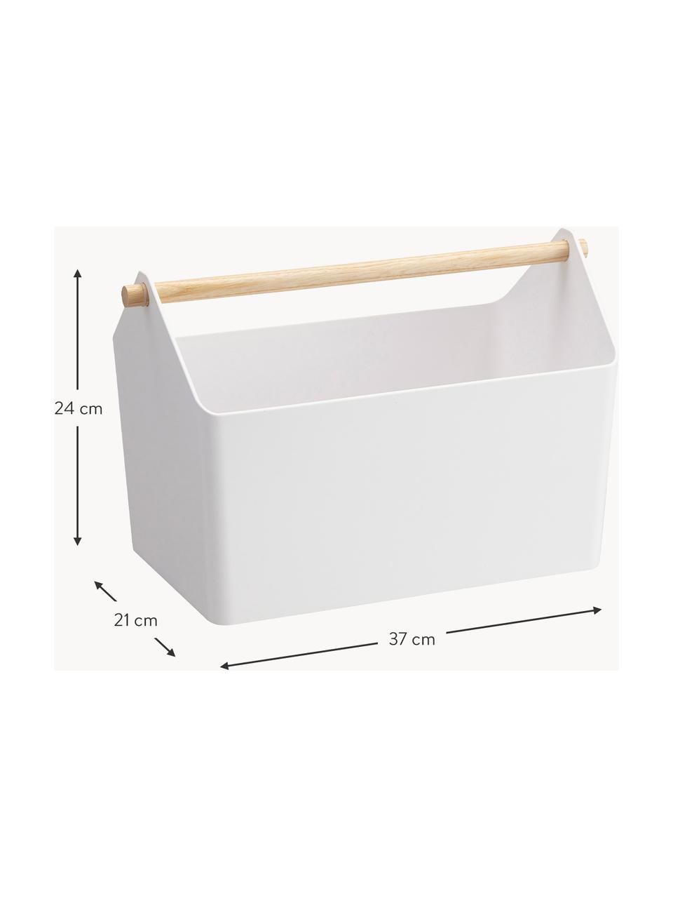 Cesta Favori, Cesta: polipropileno, Asa: madera, Blanco, madera clara, An 37 x Al 24 cm