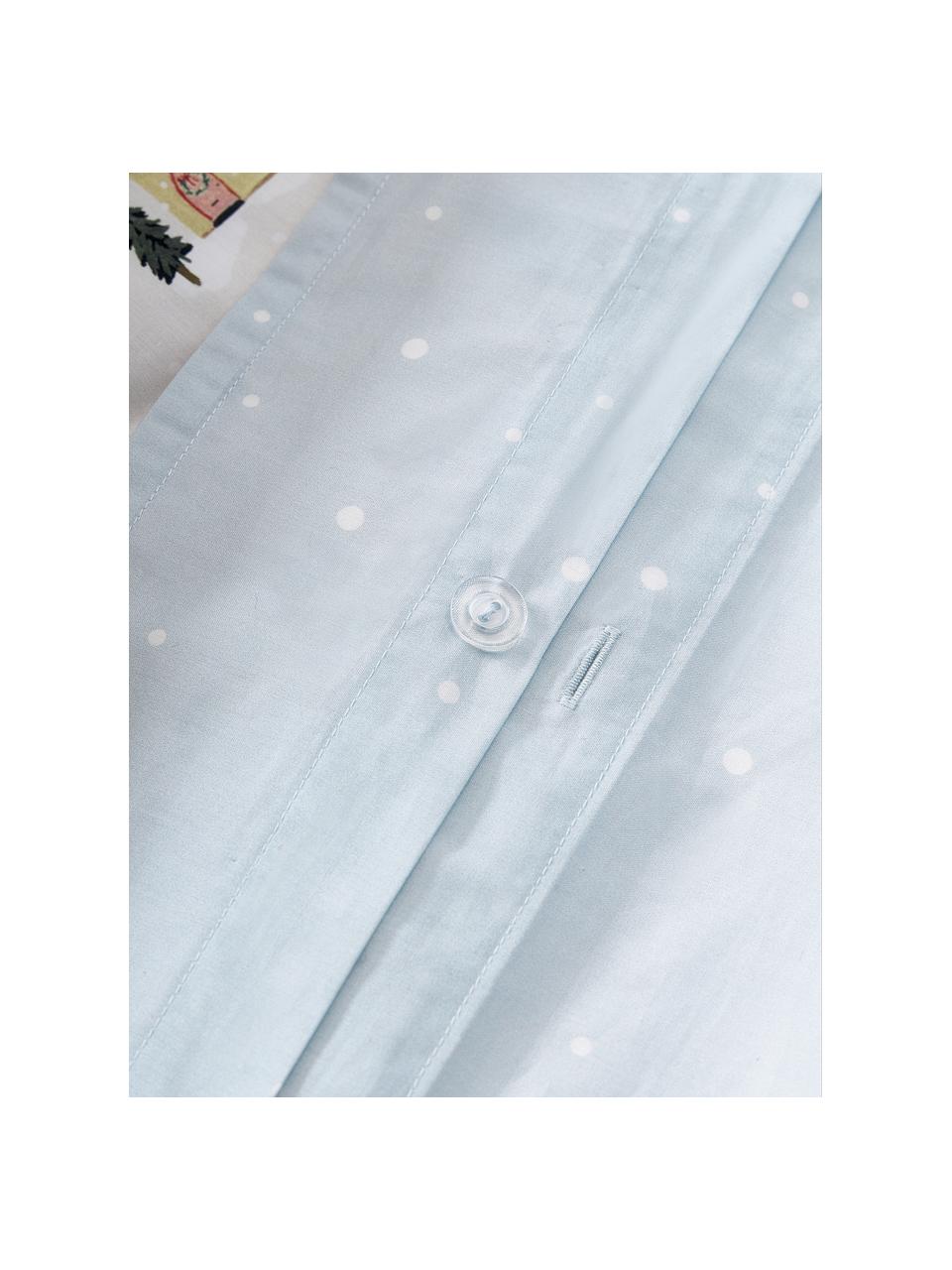 Obojstranná obliečka na prikrývku so zimnou potlačou Homecoming, Biela, viac farieb, Š 200 x D 200 cm