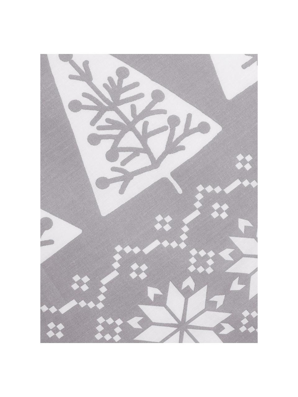 Funda nórdica Nordic Trees, Algodón, Gris, blanco, Cama 150/160 cm (240 x 220 cm)