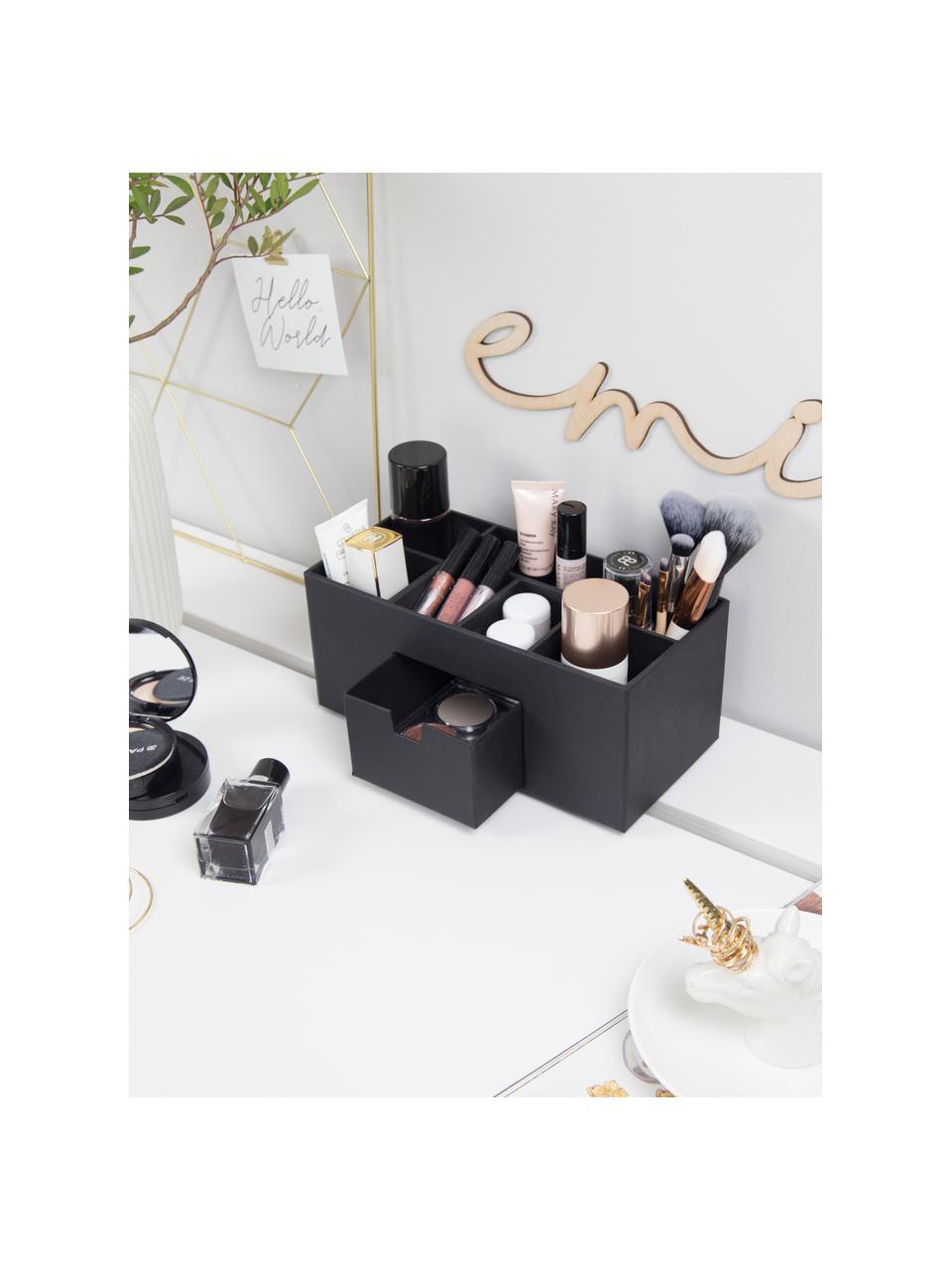 Bureau organizer Vendela, Massief, gelamineerd karton
(100% gerecycled papier), Zwart, B 24 x H 11 cm