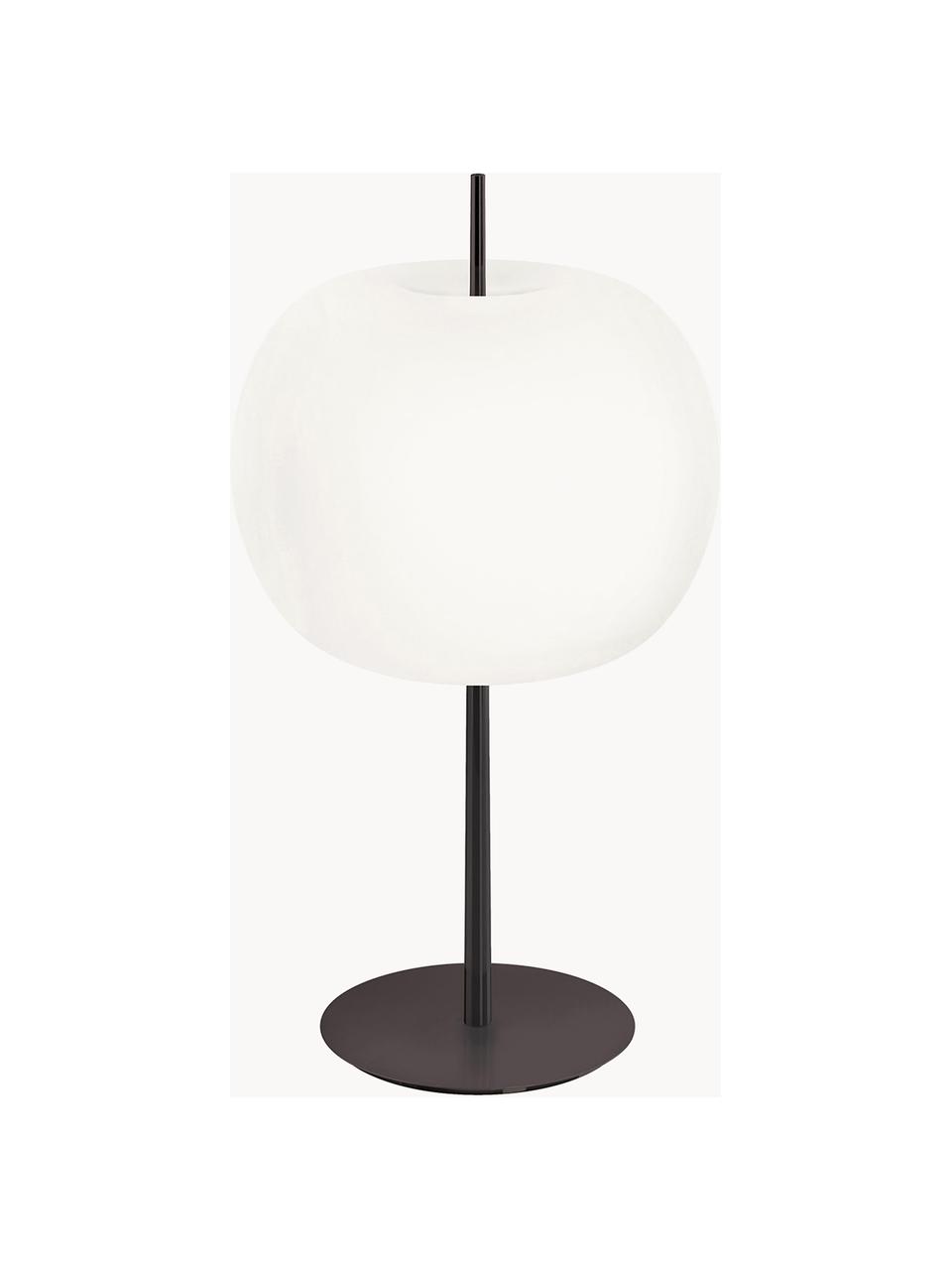 Dimbare tafellamp Kushi, mondgeblazen, Lampenkap: mondgeblazen glas, Zwart, Ø 33 x H 61 cm