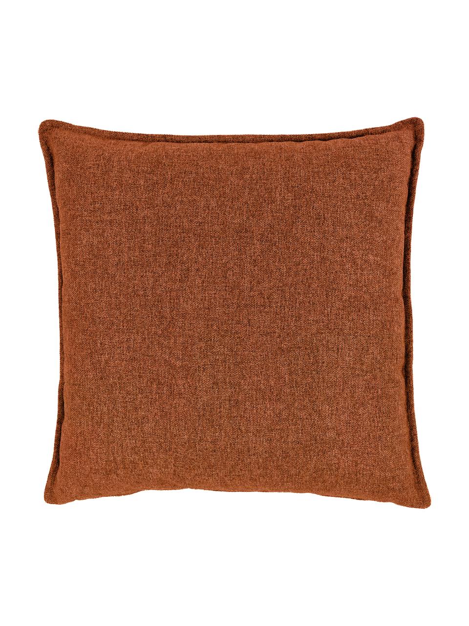 Sofa-Kissen Lennon in Terrakotta, Bezug: 100% Polyester, Webstoff Terrakotta, 60 x 60 cm