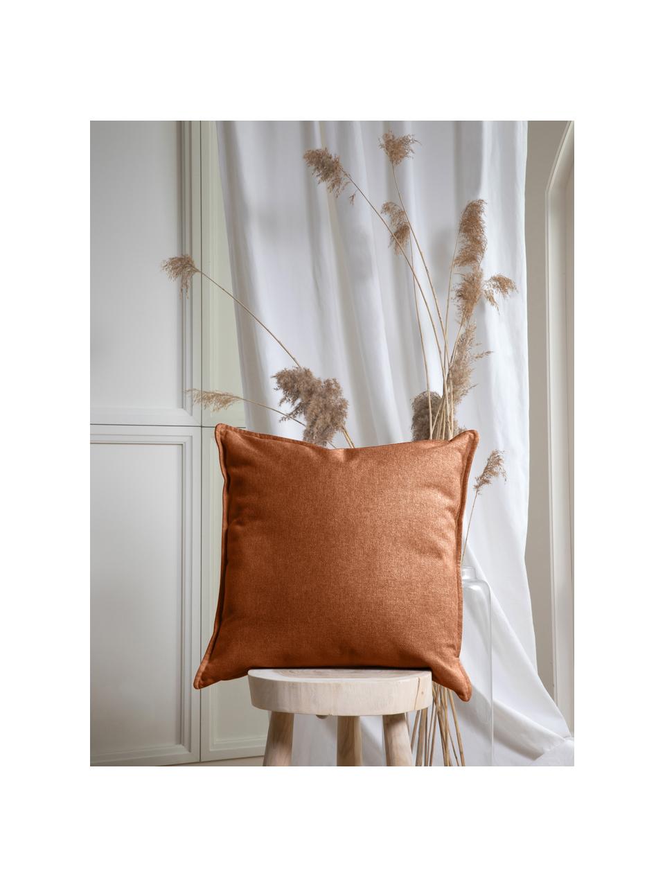 Sofa-Kissen Lennon, Bezug: 100% Polyester, Webstoff Terrakotta, B 60 x L 60 cm