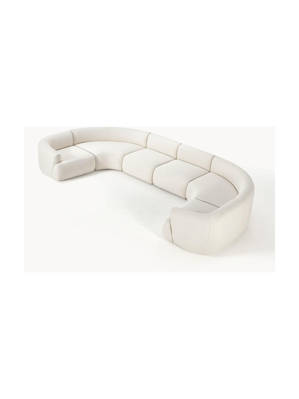 Sofá rinconera modular grande Sofia, Tapizado: 100% polipropileno Alta r, Estructura: madera de abeto, tablero , Patas: plástico El material util, Tejido blanco crema, An 450 x F 231 cm