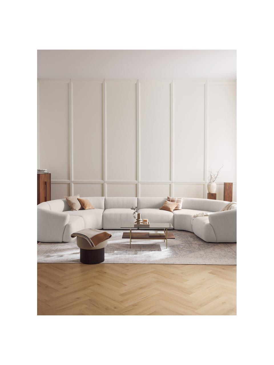 Divano componibile XL in teddy Sofia, Rivestimento: 100% polipropilene Il riv, Struttura: legno di abete, truciolat, Piedini: plastica Il materiale uti, Tessuto bianco crema, Larg. 450 x Prof. 231 cm