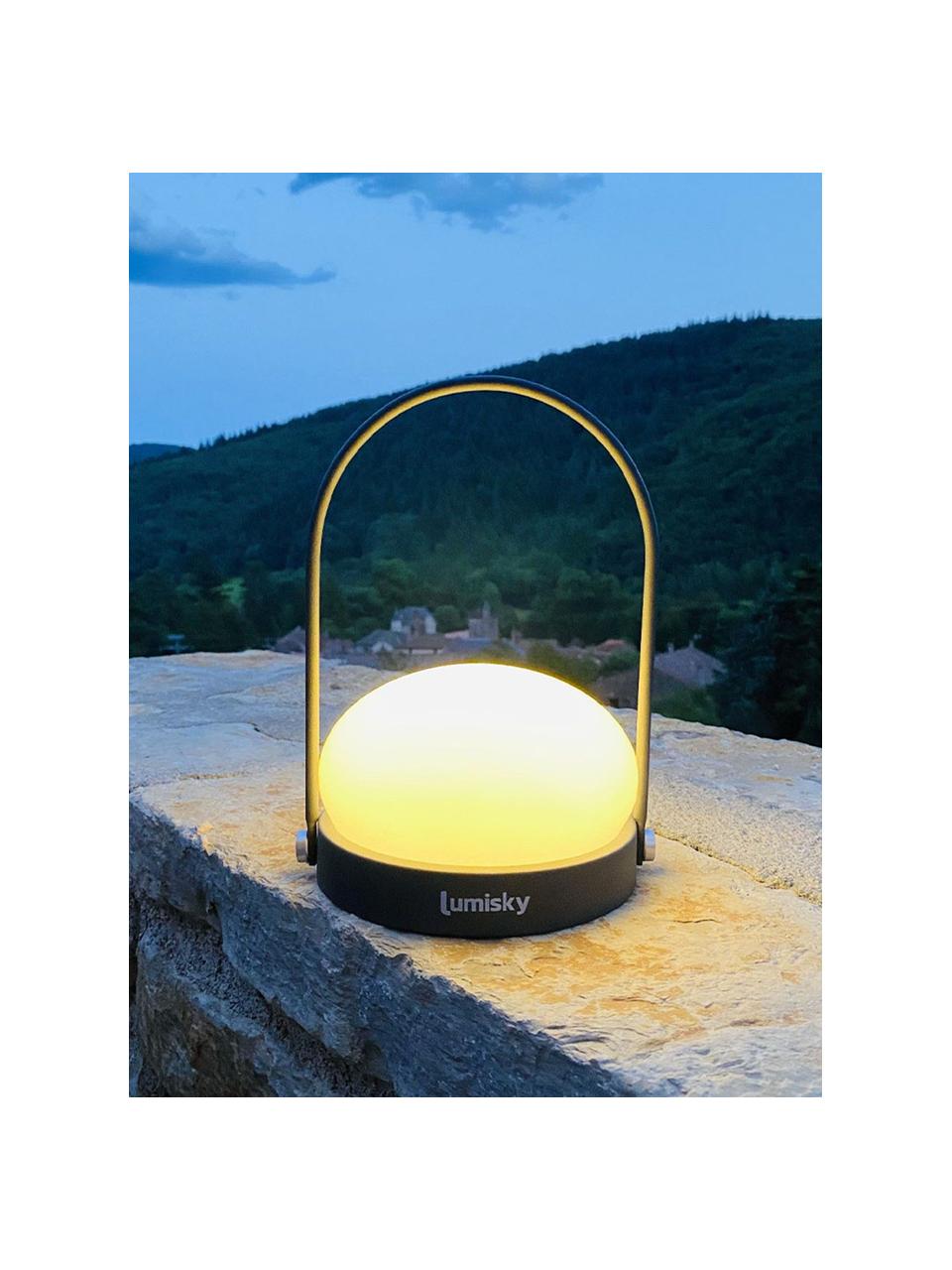 Lampada da tavolo da esterno mobile dimmerabile Day, Struttura: metallo rivestito, Nero, bianco, Ø 16 x Alt. 23 cm