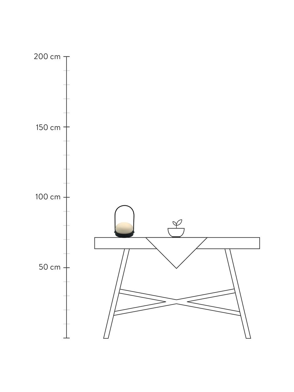 Lámpara regulable para exterior Day, portátil, Estructura: metal recubierto, Negro, blanco, Ø 16 x Al 23 cm