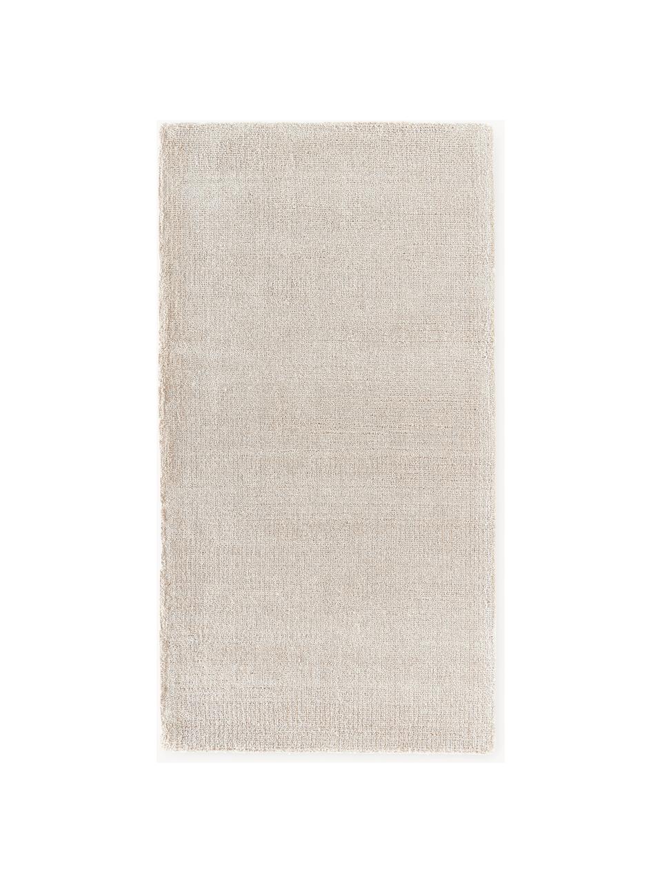 Handgewebter Kurzflor-Teppich Ainsley, 60 % Polyester, GRS-zertifiziert
40 % Wolle, Hellbeige, B 80 x L 150 cm (Größe XS)