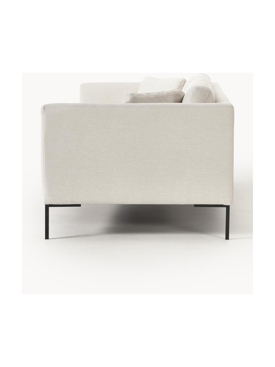 Sofa Emma (3-Sitzer) mit Metall-Füßen, Bezug: Polyester 100.000 Scheuer, Gestell: Massives Kiefernholz, FSC, Füße: Metall, pulverbeschichtet, Webstoff Off White, B 227 x T 100 cm