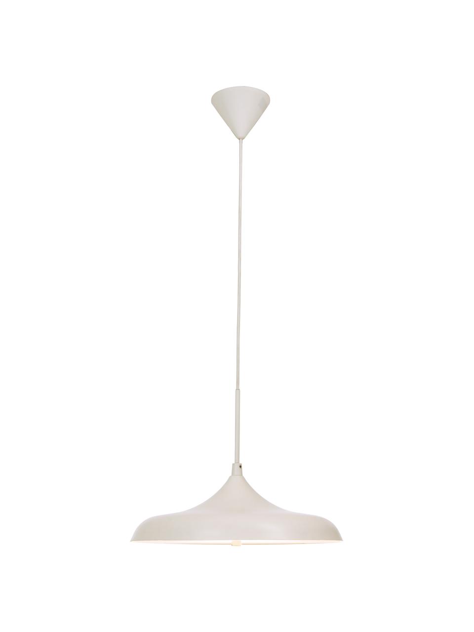 Dimbare LED hanglamp Sigma in wit, Lampenkap: gecoat metaal, Baldakijn: kunststof, Wit, Ø 40 x H 30 cm