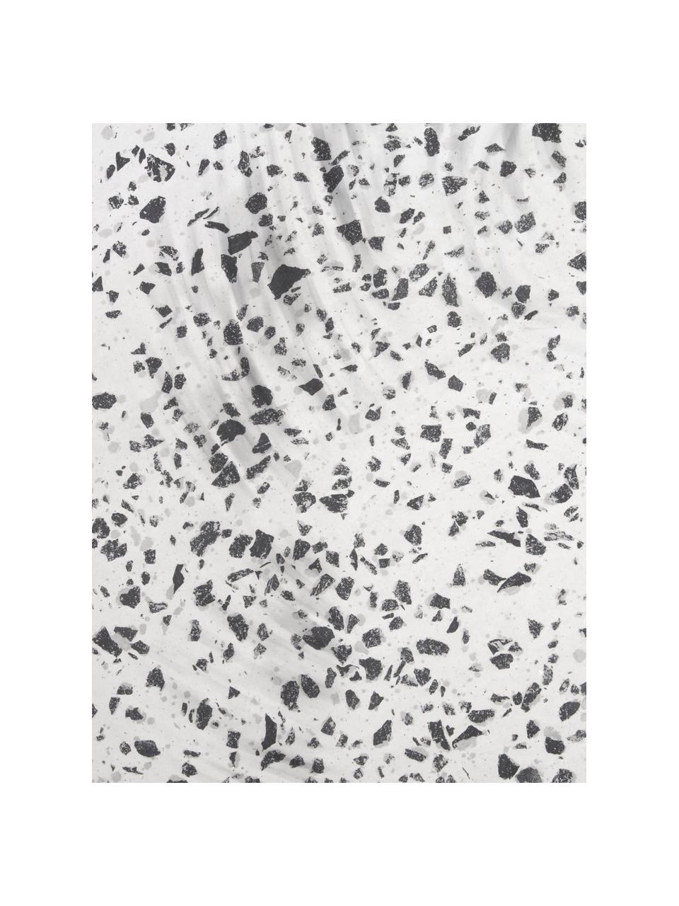 Tuintafel Janell van terrazzo, Cementvezel, Wit, zwart, Ø 52 cm, H 30 cm
