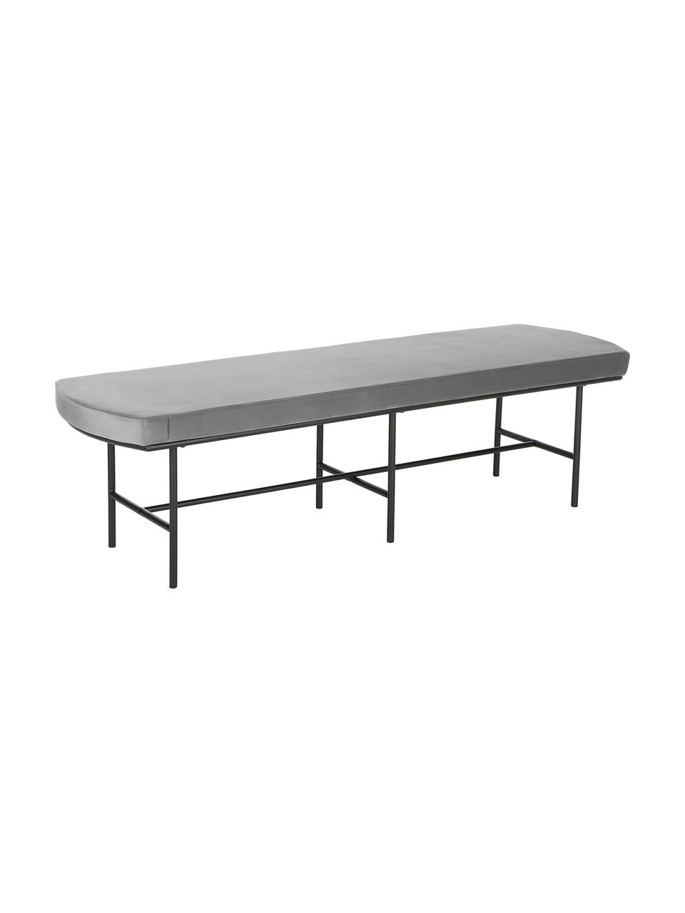 Banquette en velours Jasper, Gris