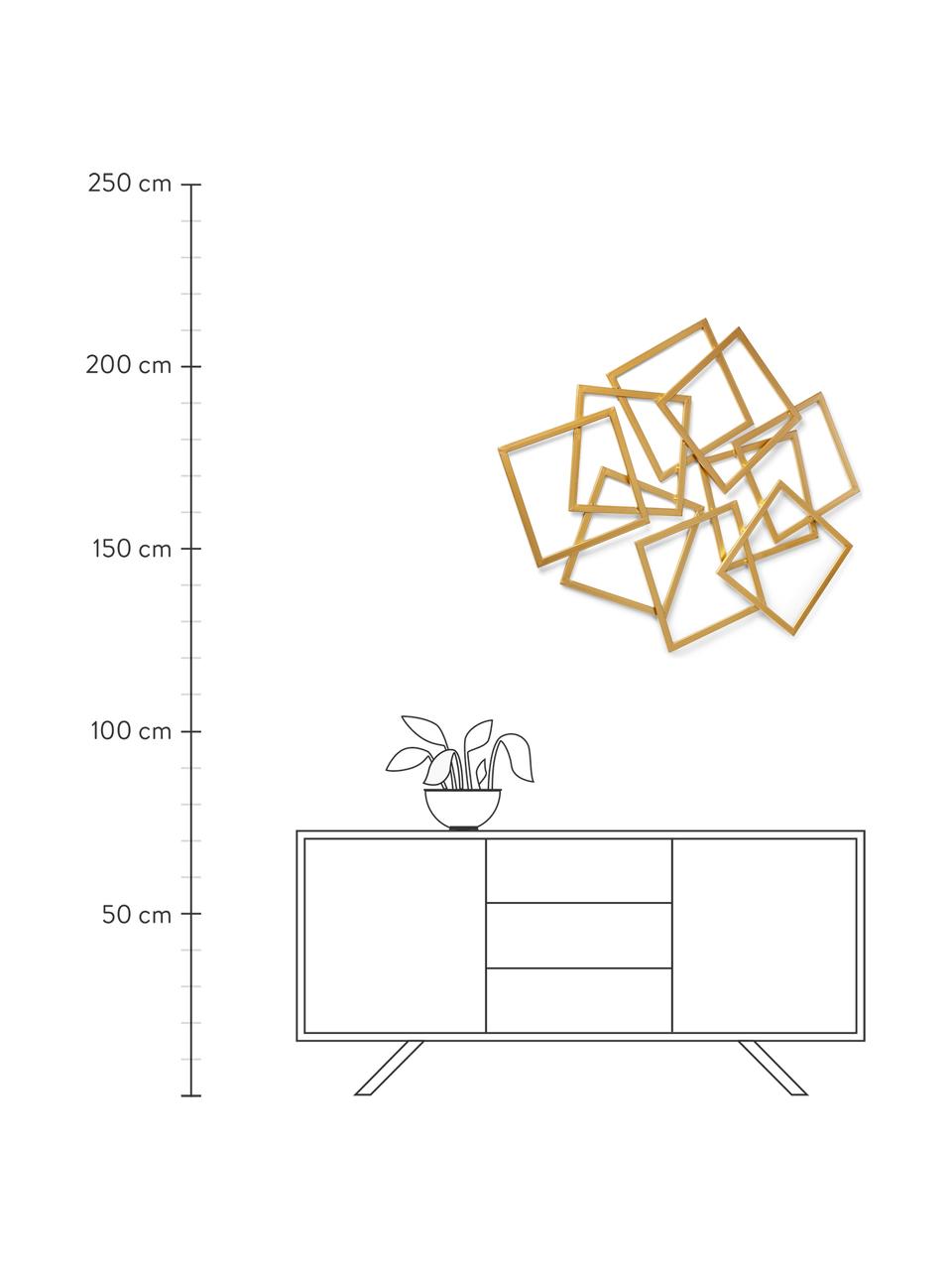 Nástenná dekorácia z kovu Minty, Potiahnutá oceľ, Odtiene zlatej, Š 113 x V 94 cm