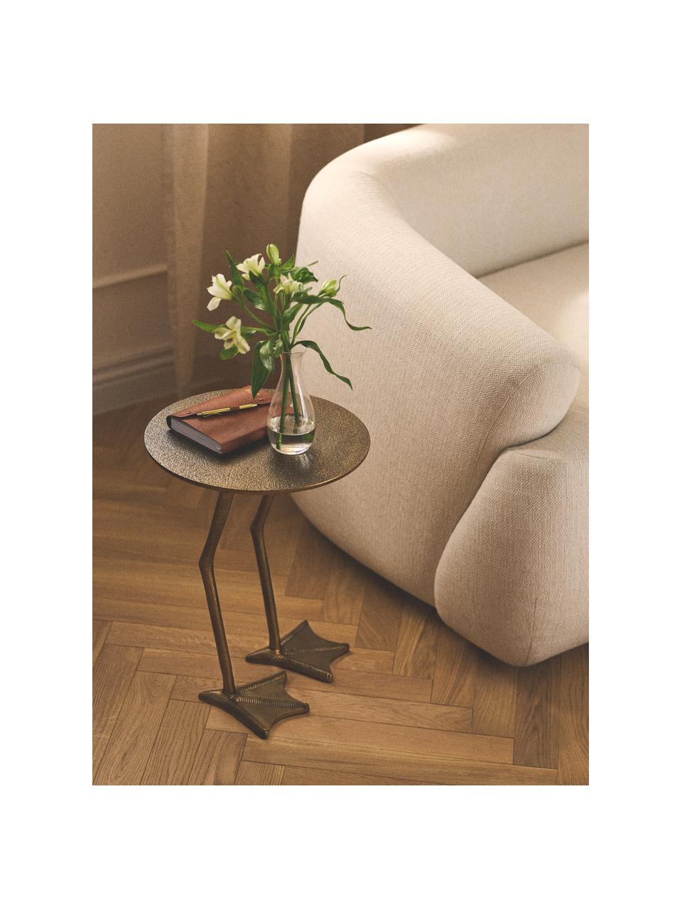 Kovový odkládací stolek Duck, Kov, potažený mosazí a lakovaný, Mosazná, Ø 35 cm, V 45 cm