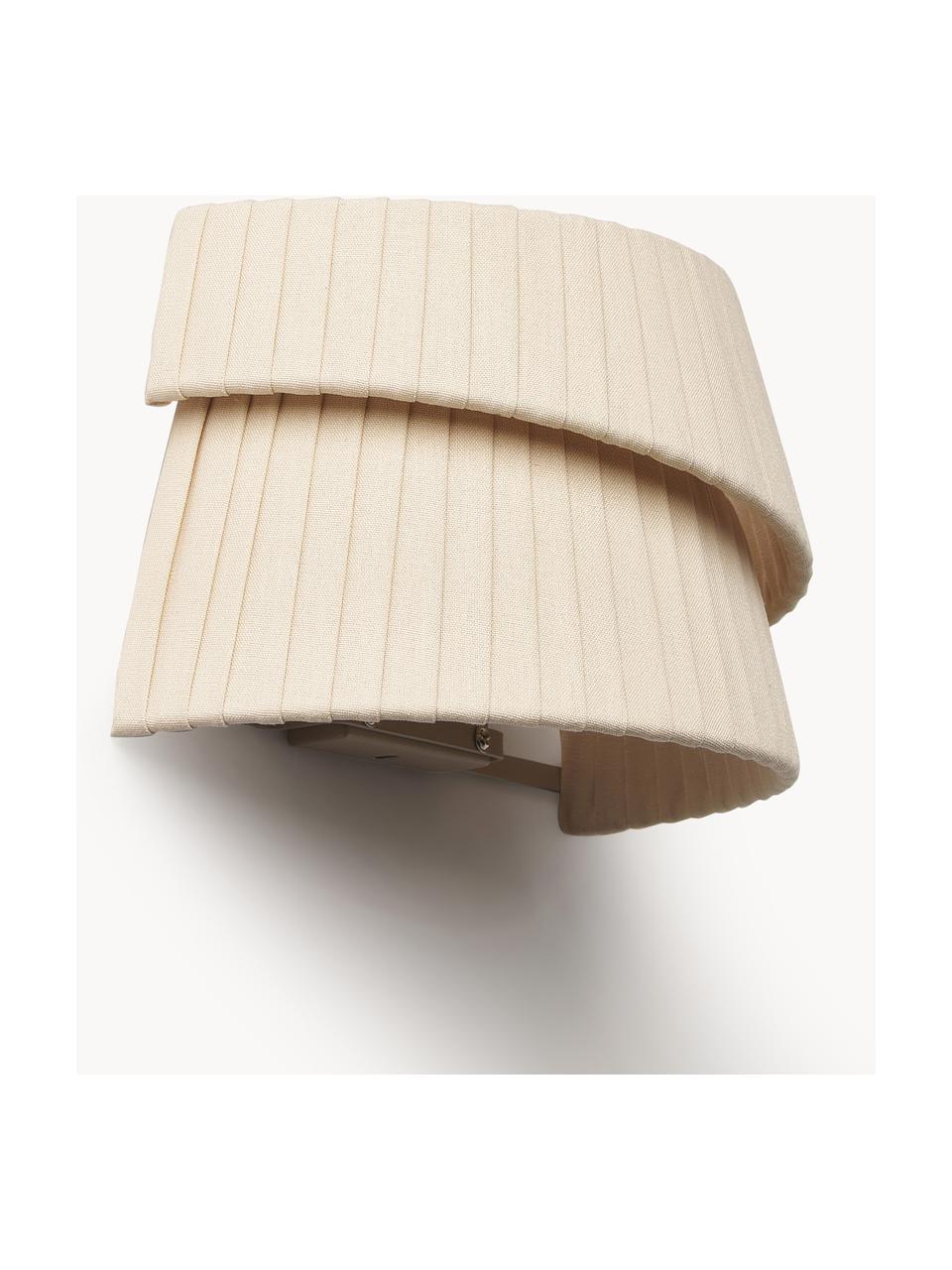 Wandlamp Nyla met asymmetrische lampenkap, Lampenkap: linnen, Beige, B 26 x H 15 cm