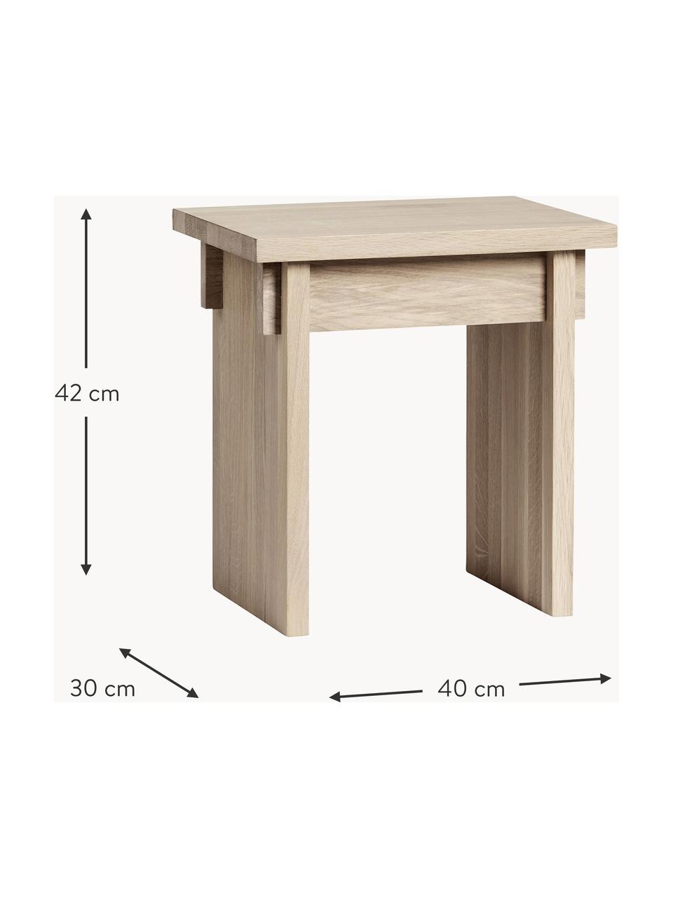 Stołek z drewna dębowego Japanese, Drewno dębowe

Ten produkt jest wykonany z drewna pochodzącego ze zrównoważonych upraw, które posiada certyfikat FSC®, Drewno dębowe olejowane, S 40 x W 42 cm