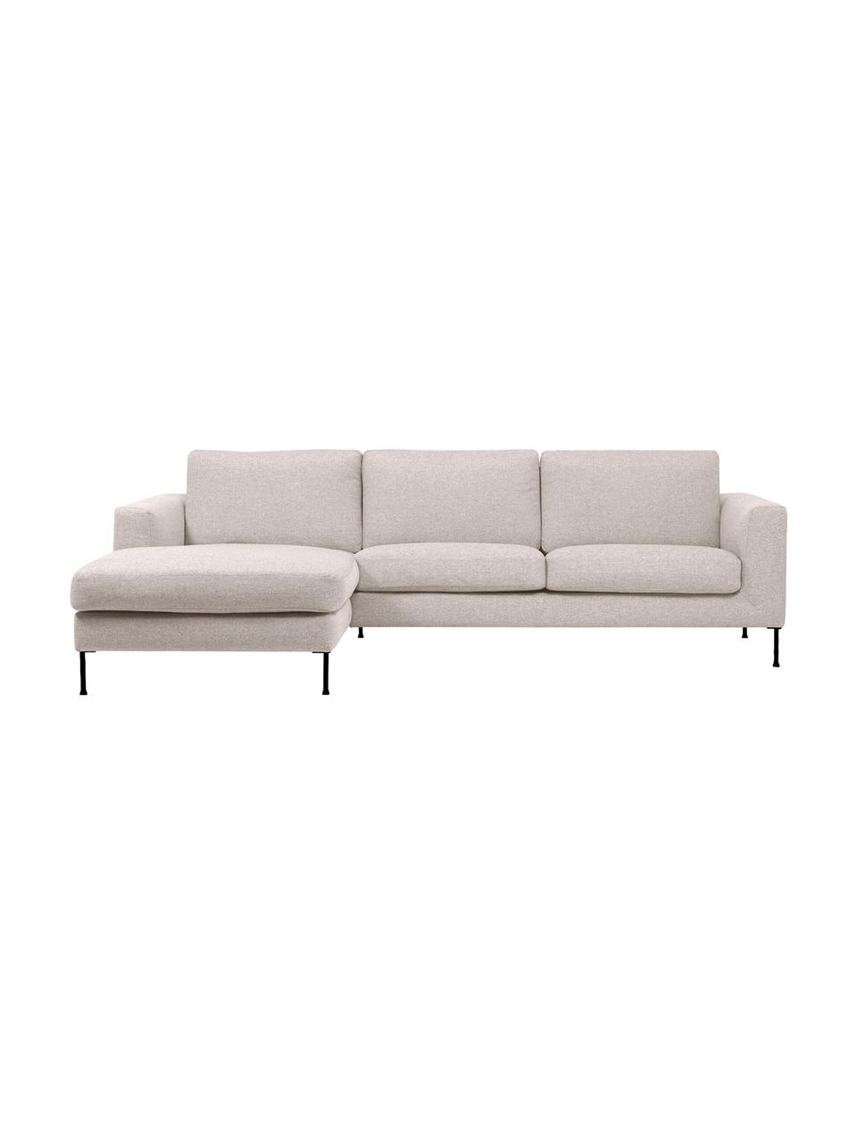 Rohová pohovka s kovovými nohami Cucita (3-miestna), Béžová, Š 262 x H 163 cm, ľavé rohové prevedenie
