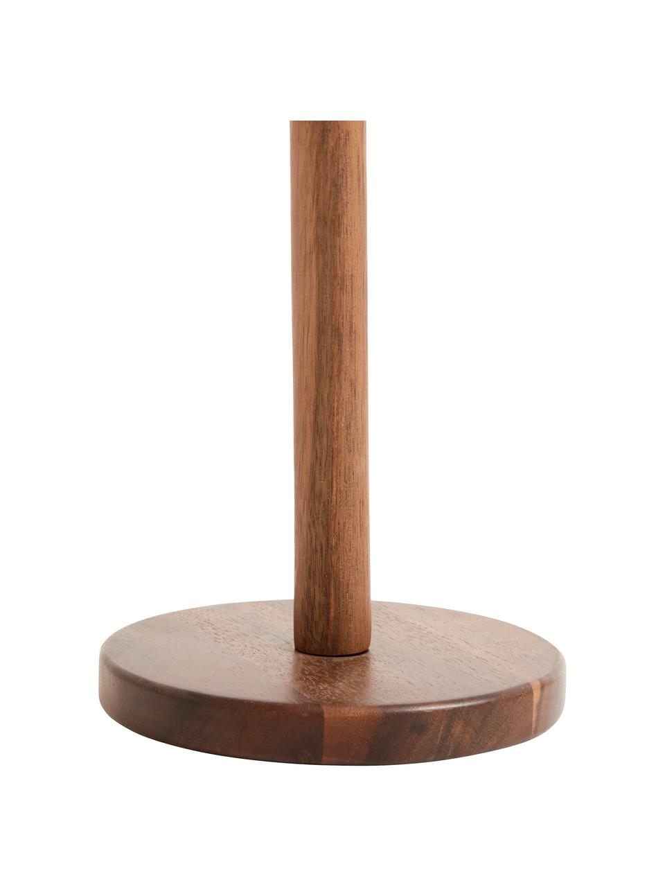 Portarrollos Woody, Asa: cuero sintético, Madera de acacia, Ø 15 x Al 37 cm