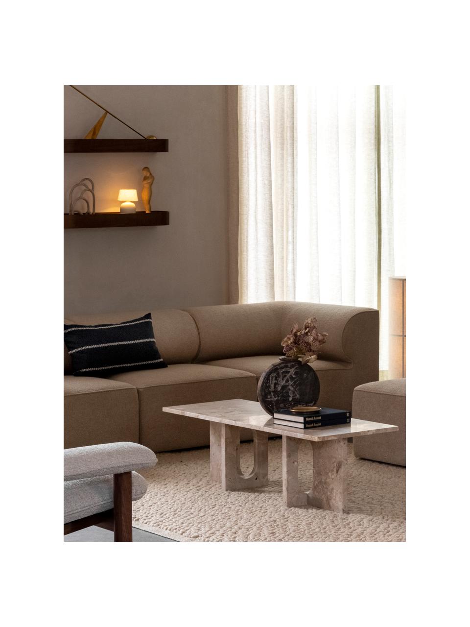 Table basse en grès Androgyne, Couleur sable, larg. 120 x prof. 45 cm