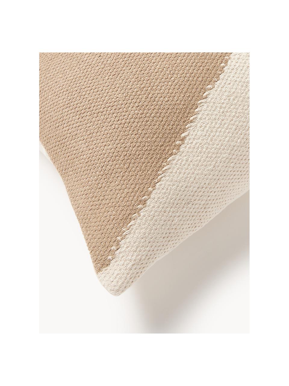 Handgewebtes XL Kissen Asta mit geometrischem Muster, Hülle: 100 % Baumwolle, Beige, Hellbeige, B 30 x L 115 cm