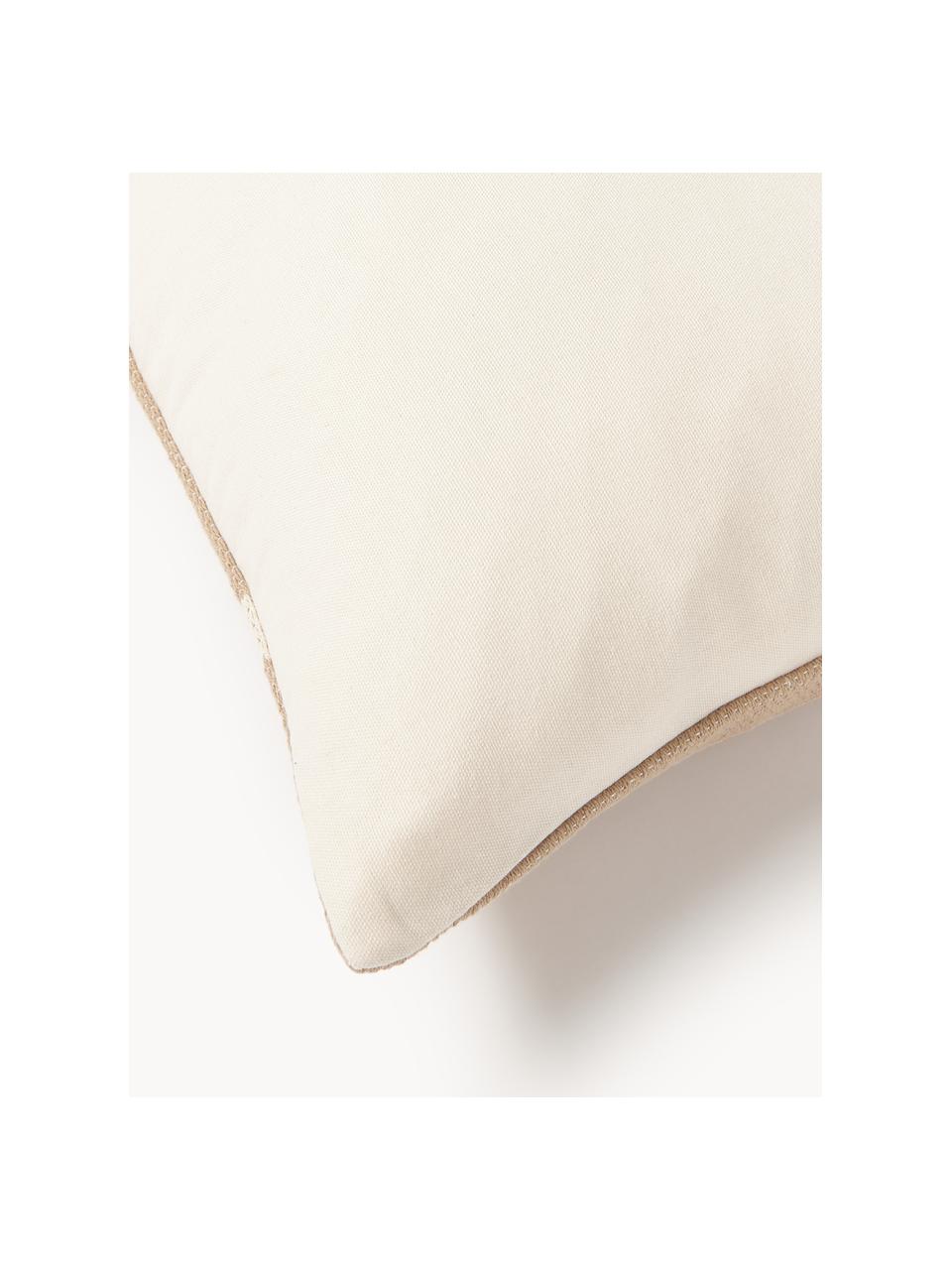 Handgewebtes XL Kissen Asta mit geometrischem Muster, Hülle: 100 % Baumwolle, Beige, Hellbeige, B 30 x L 115 cm