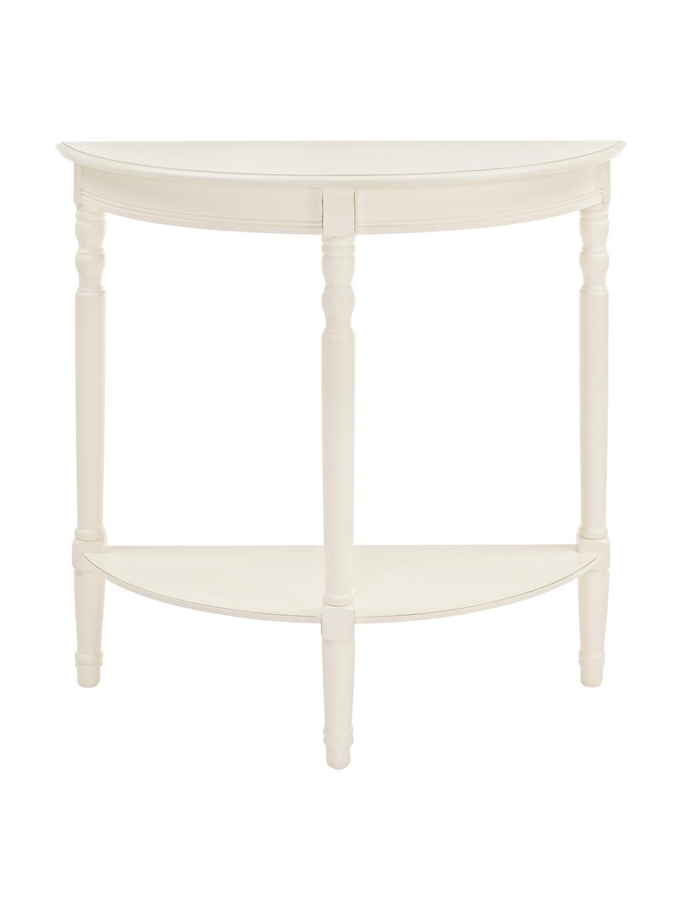 Polokruhový konzolový stolek Amabel, Bílá