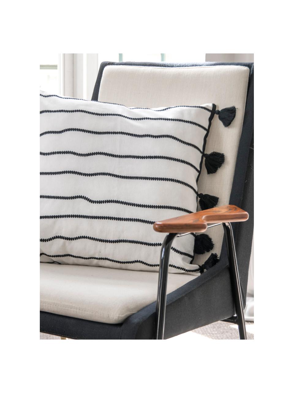 Kussenhoes Blanket , Katoen, Zwart, wit, 50 x 50 cm